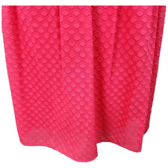 Nine West Dress Women’s 12 Fit & Flare Hot Pink Lined Textured Casual Church Wor - Picture 6 of 14